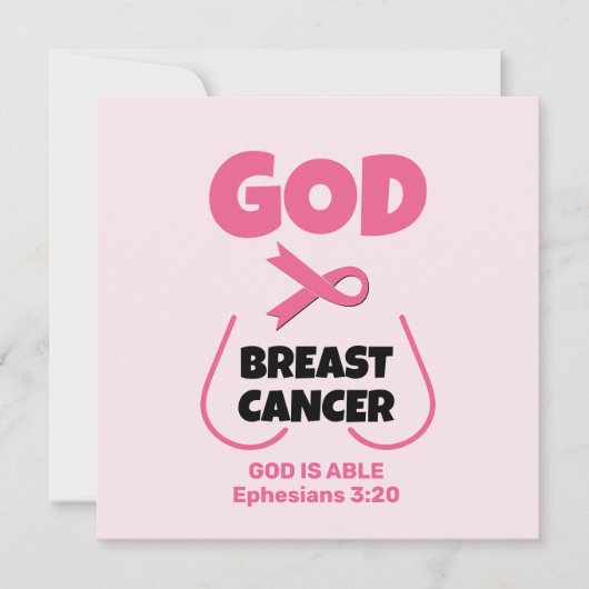 神は乳がん祈りの言葉カードより大きい (正面)