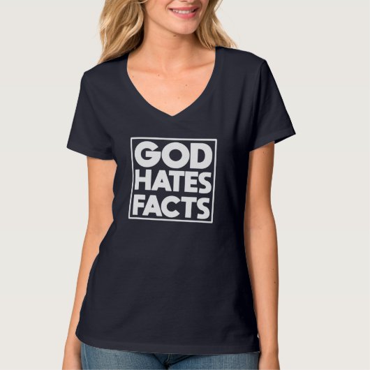 神は事実を憎む無神論者のアンチ宗教イエスの人 Tシャツ (正面)
