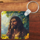 神は人を庭に置き、神と創造の聖句 キーホルダー (裏面)