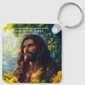 神は人を庭に置き、神と創造の聖句 キーホルダー (裏面)