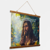 神は人を庭に置き、神と創造の聖句 吊り下げ型タペストリー (傾斜あり)