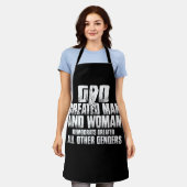 神は人を造り、女性は民主党員を造り上げた エプロン (着用した状態)