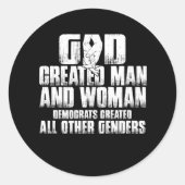 神は人を造り、女性は民主党員を造り上げた ラウンドシール (正面)