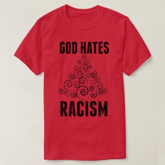 神は人種差別のTシャツを嫌う Tシャツ (デザイン正面)