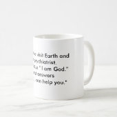 神は会いますpsycに…地球および彼を訪問することにします コーヒーマグカップ (正面右)