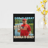 神は偉大、ビールは良い、カマラはクレイジーファン カード (黄色い花)