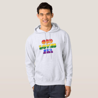 "神は全てを愛する" ゲイ/LGBTQIA+/クィアのクリスチャンのプライド パーカ