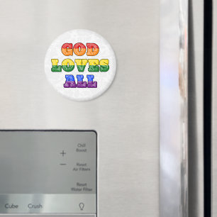 "神は全てを愛する" ゲイ/LGBTQIA+/クィアのクリスチャンのプライド マグネット