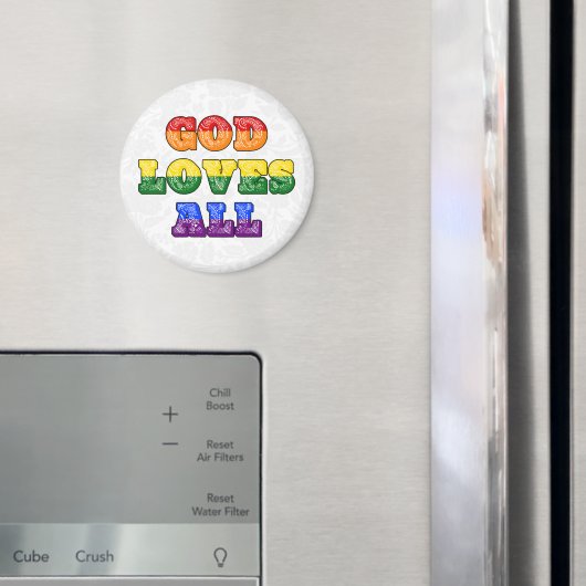 "神は全てを愛する" ゲイ/LGBTQIA+/クィアのクリスチャンのプライド マグネット (インサイチュ (冷蔵庫))