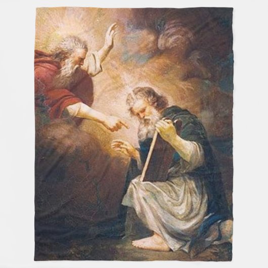 神は十与え戒を修める フリースブランケット (正面)