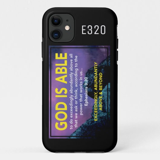 神は可能である |エペソ3:20クリスチャンブラック Case-Mate iPhoneケース (裏面)