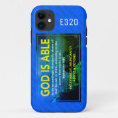 神は可能である |エペソ3:20クリスチャンブルー Case-Mate iPhoneケース (裏面)