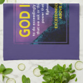 神は可能である |エペソ3:20クリスチャン キッチンタオル (折り畳み)