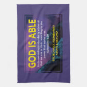 神は可能である |エペソ3:20クリスチャン キッチンタオル (縦)