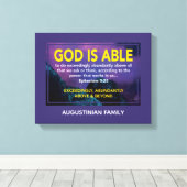 神は可能である |エペソ3:20名前 |クリスチャン キャンバスプリント (インサイチュ (ウッドフロア))