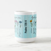 「神は君を…」 カスタマイズ可能な信仰デザイン コーヒーマグカップ (中央)