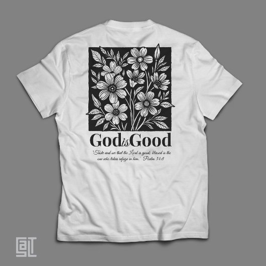 神は善いお花の聖書 励ましの言葉 トライブレンドTシャツ