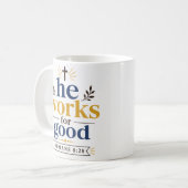 神は善のために働く 感動的なクリスチャンの希望 コーヒーマグカップ (正面左)