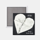 神は壊れたハートを修復：鉛筆現実主義 マグネット (正面/裏面)