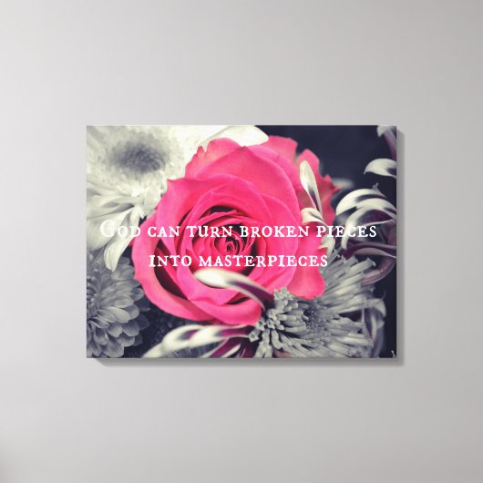 神は壊れた破片を最高傑作に キャンバスプリント (正面)