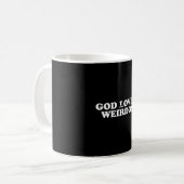 神は変わった人を愛している コーヒーマグカップ (正面左)