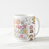 神は大きやる気を起こさせるなイラストレーション コーヒーマグカップ (正面右)