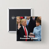 神は大統領を賛美しますTrump Button 缶バッジ (正面&裏面)