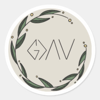 神は山素晴らしと谷と同じ ラウンドシール