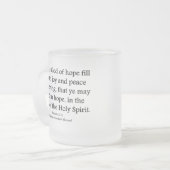 神は希望、喜びおよび平和ロマンの15:13を与えるように フロストグラスマグカップ (正面左)