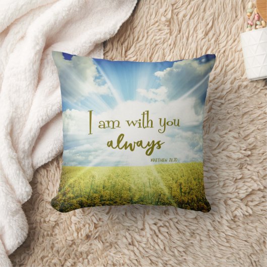 神は常にあなたと共にある聖書の聖句引用文 クッション (ブランケット)