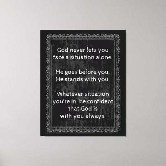 神は常にあなた方と共にあり、決して一人ではない キャンバスプリント (正面)