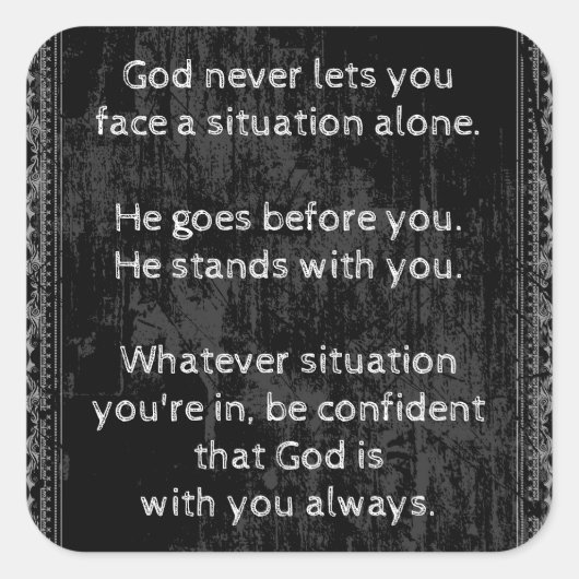 神は常にあなた方と共にあり、決して一人ではない スクエアシール (正面)