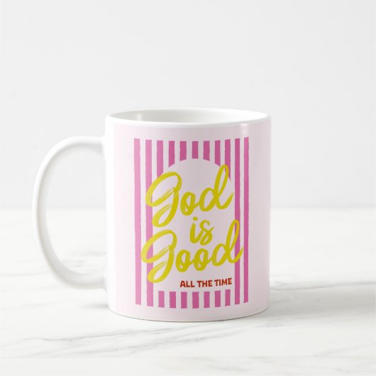 神は常に善い キリスト教の信仰 コーヒーマグ コーヒーマグカップ (左)