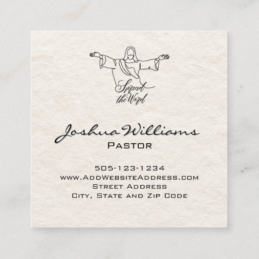 神は常に教会のビジネスカードを良くする スクエア名刺 (裏面)