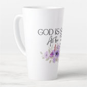 神は常に良いクリスチャンの引用文花 カフェラテマグ (左アングル)