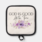 神は常に良いクリスチャンの引用文花 鍋敷き (正面)