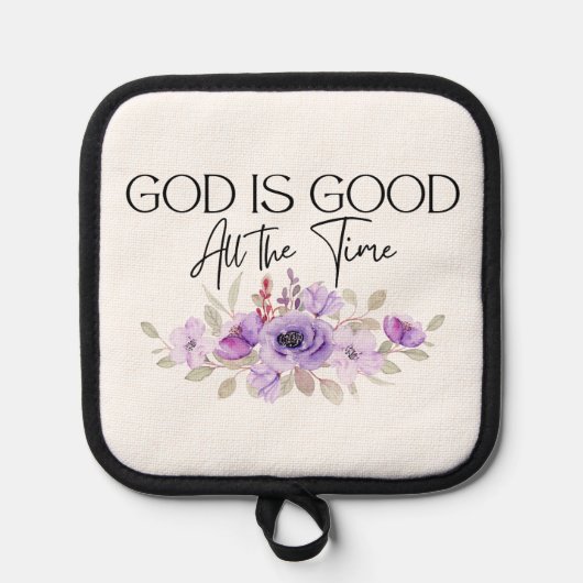 神は常に良いクリスチャンの引用文花 鍋敷き (正面)