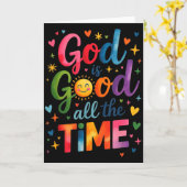 神は常に良い  イエス・キリスト  キリスト教徒よ カード (黄色い花)