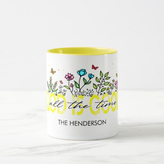 "神は常に良い"クリスチャン引用文 マグカップ (中央)