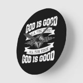 神は常に良い – クリスチャン ラウンド壁時計 (傾斜)