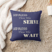 神は役立つ及び待っている人を賛美します人を クッション (ブランケット)