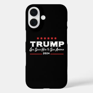 神は彼を救いアメリカを救う トランプ 47 iPhone 16ケース