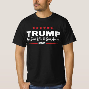 神は彼を救いアメリカを救う トランプ 47 Tシャツ