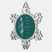 神は彼女と一緒にいる彼女は失敗しない聖なる書物、 経典引用文 スノーフレークピューターオーナメント (右)