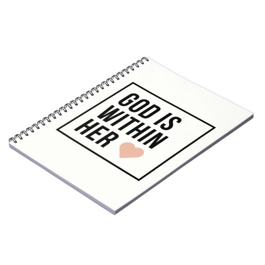 神は彼女のキリスト教の信仰のハートにある ノートブック (左側)