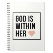 神は彼女のキリスト教の信仰のハートにある ノートブック (正面)