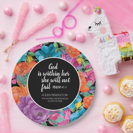 神は彼女のキリスト教の卒業フローラの中にある ペーパープレート (パーティー)