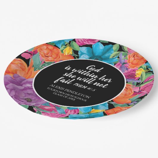 神は彼女のキリスト教の卒業フローラの中にある ペーパープレート (アングル)