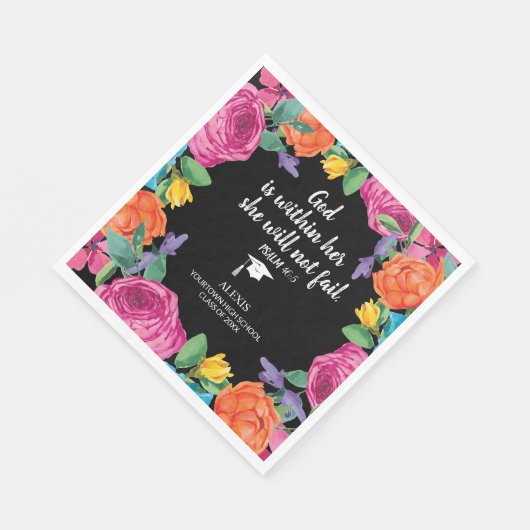 神は彼女のキリスト教の卒業式の中にある スタンダードランチョンナプキン (角)