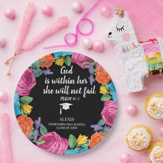 神は彼女のキリスト教の卒業式の中にある ペーパープレート (パーティー)